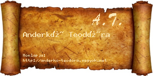 Anderkó Teodóra névjegykártya